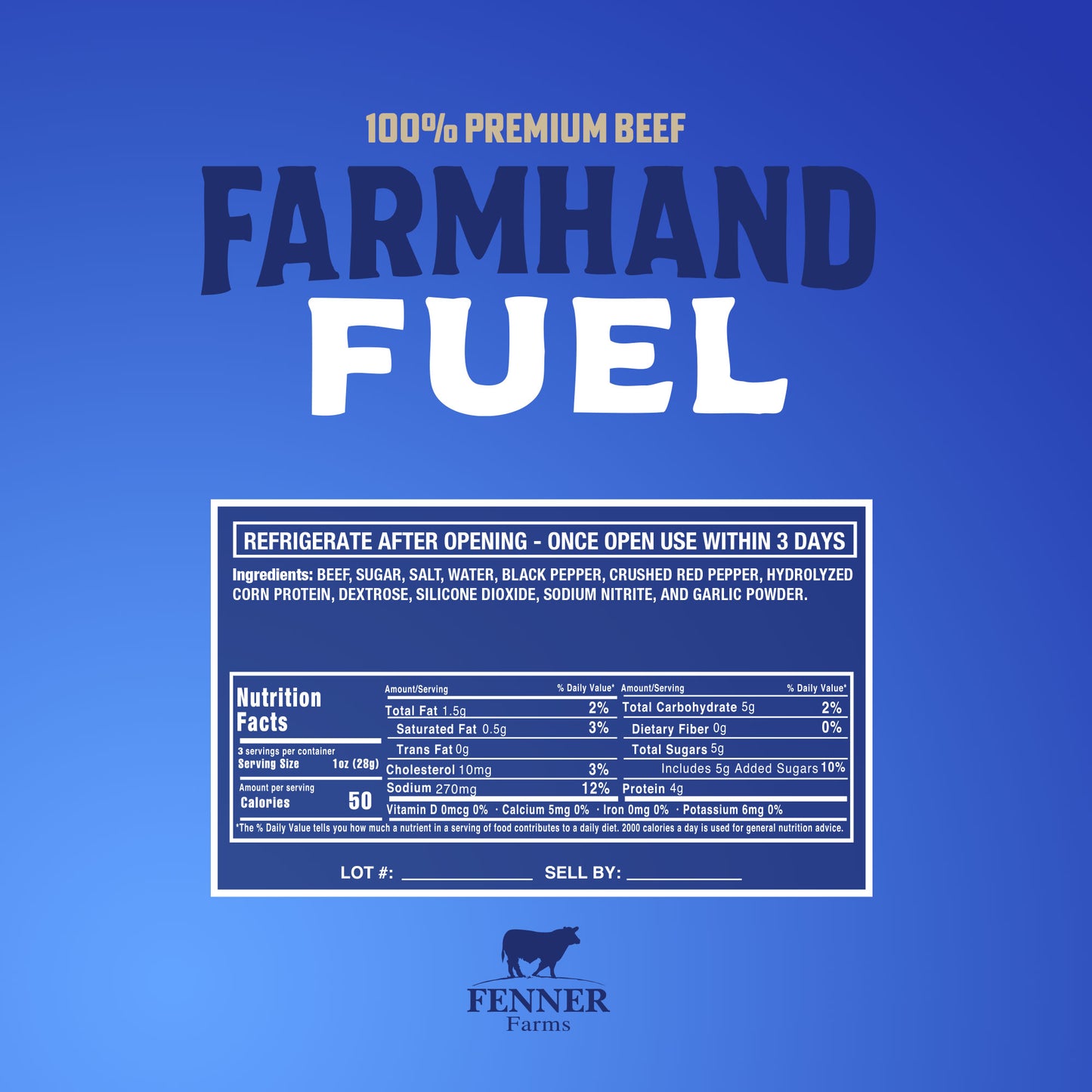 Original Beef Jerky - Fenner Farms Farmhand Fuel