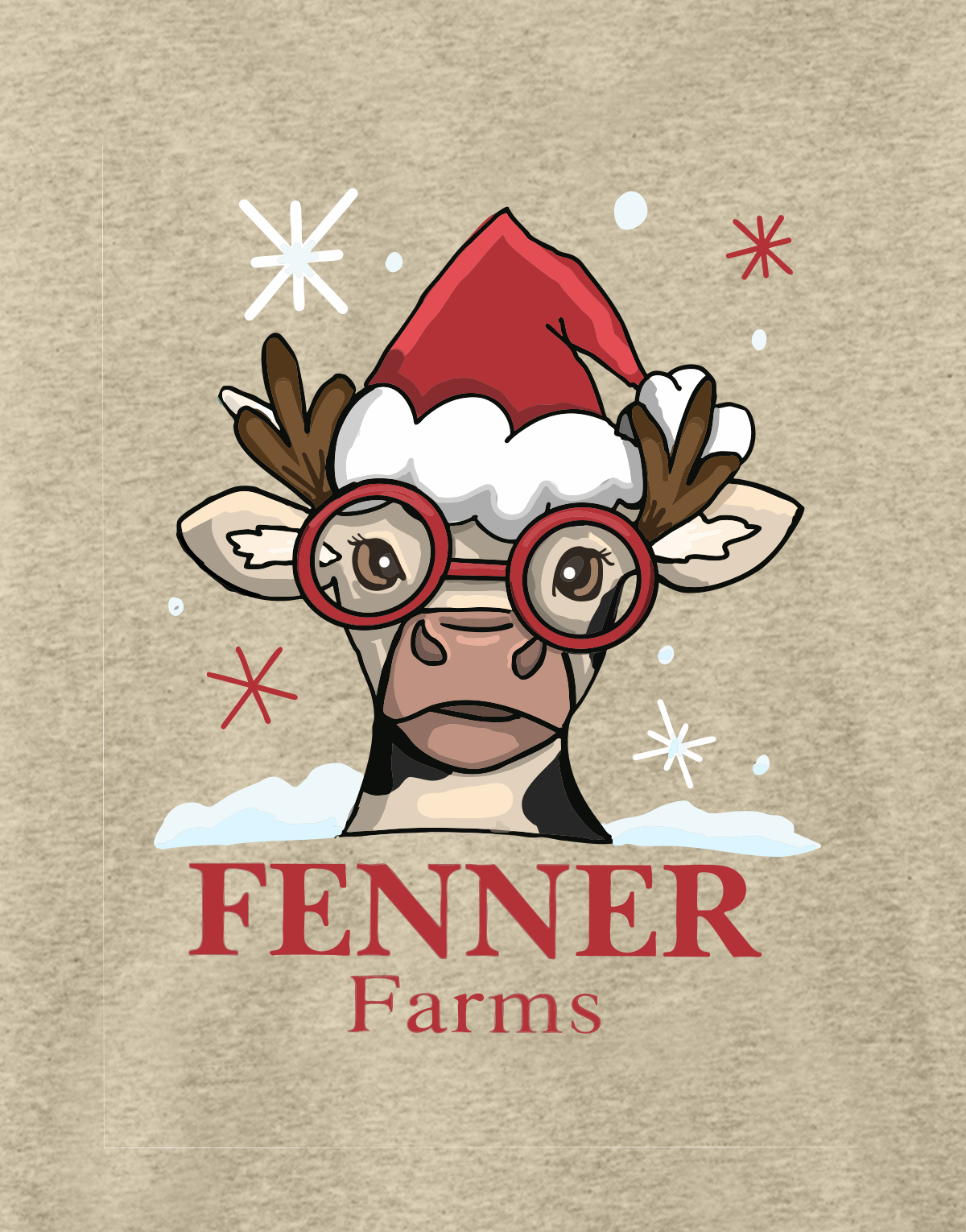 Christmas Fleece Hoodie - Oatmeal Heather