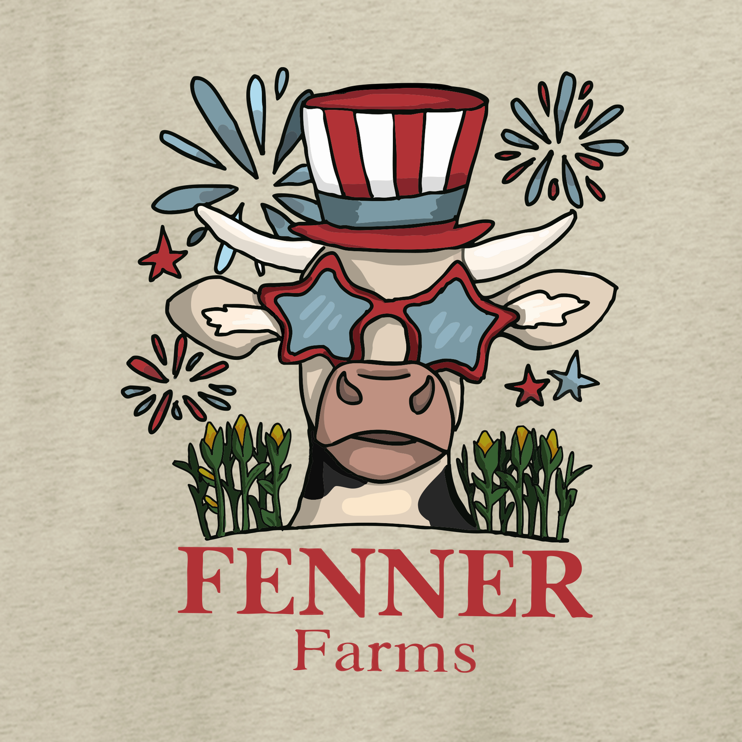 NEW - T-Shirt - Limited Edition - USA Cow (Oatmeal Heather)