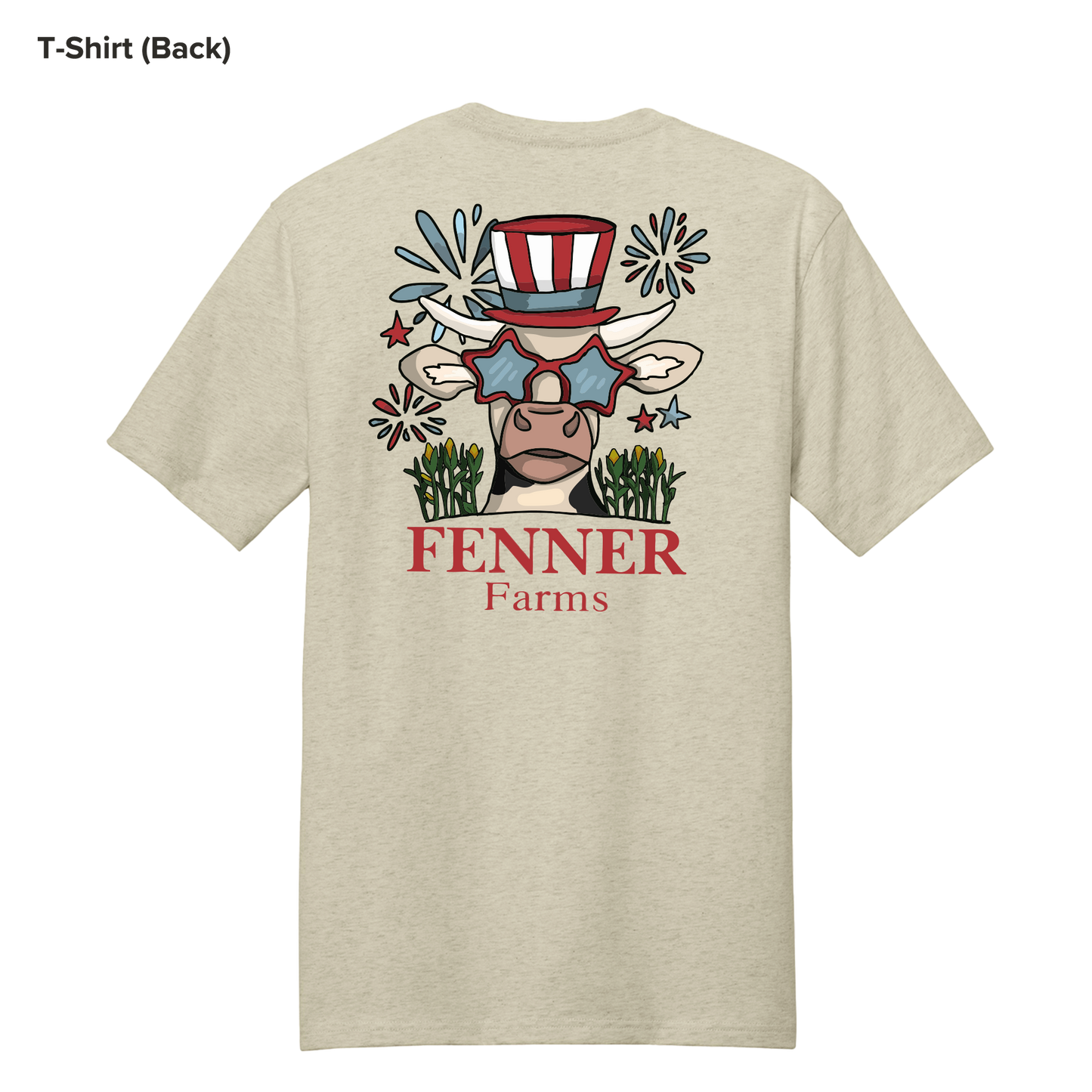 NEW - T-Shirt - Limited Edition - USA Cow (Oatmeal Heather)