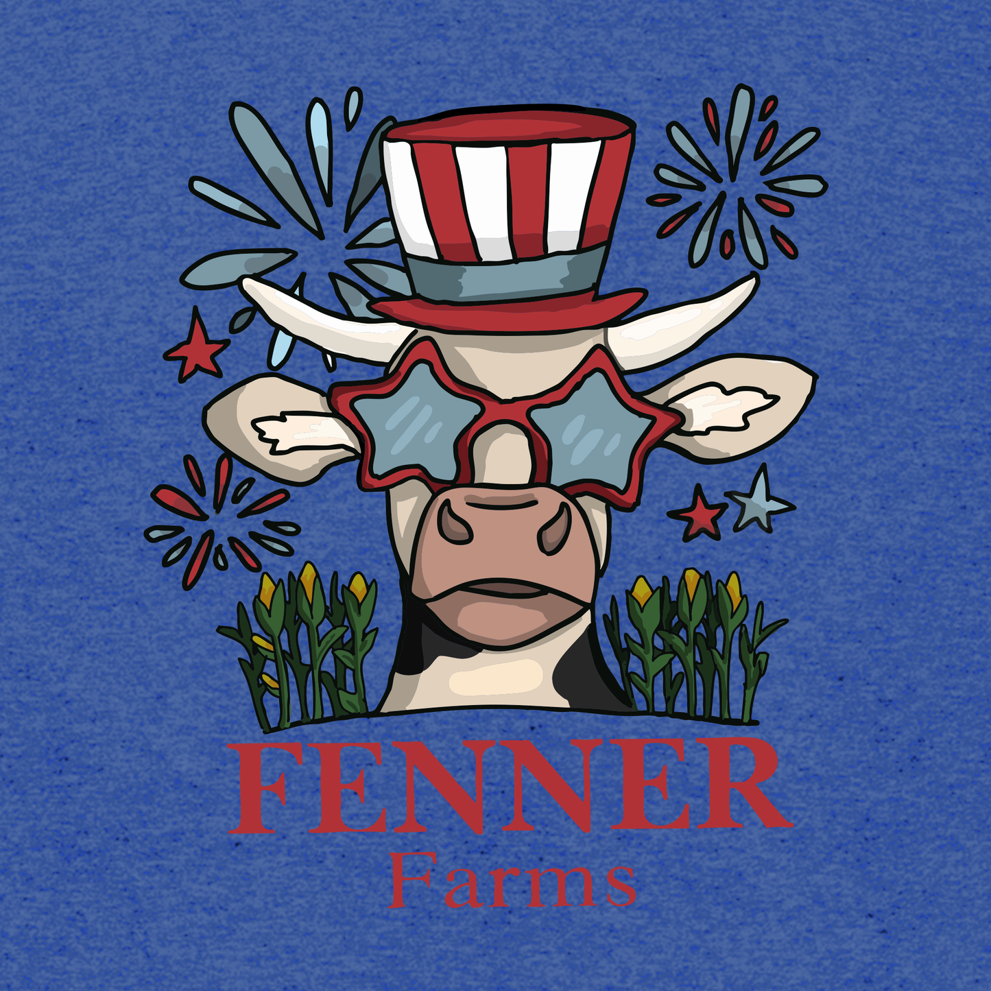 NEW - T-Shirt - Limited Edition - USA Cow (Royal Frost)