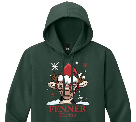 Christmas Fleece Hoodie - Forest Green