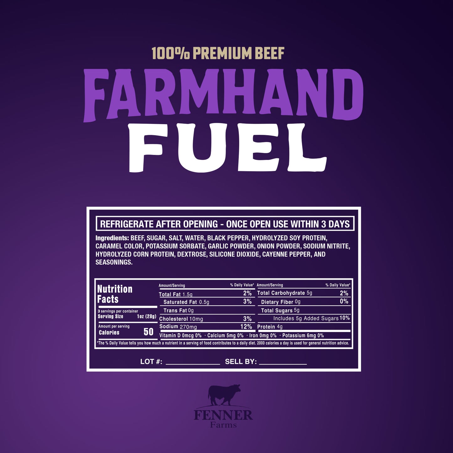 Teriyaki Beef Jerky - Fenner Farms Farmhand Fuel