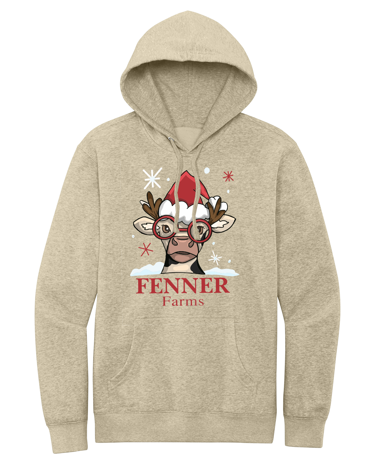 Christmas Fleece Hoodie - Oatmeal Heather