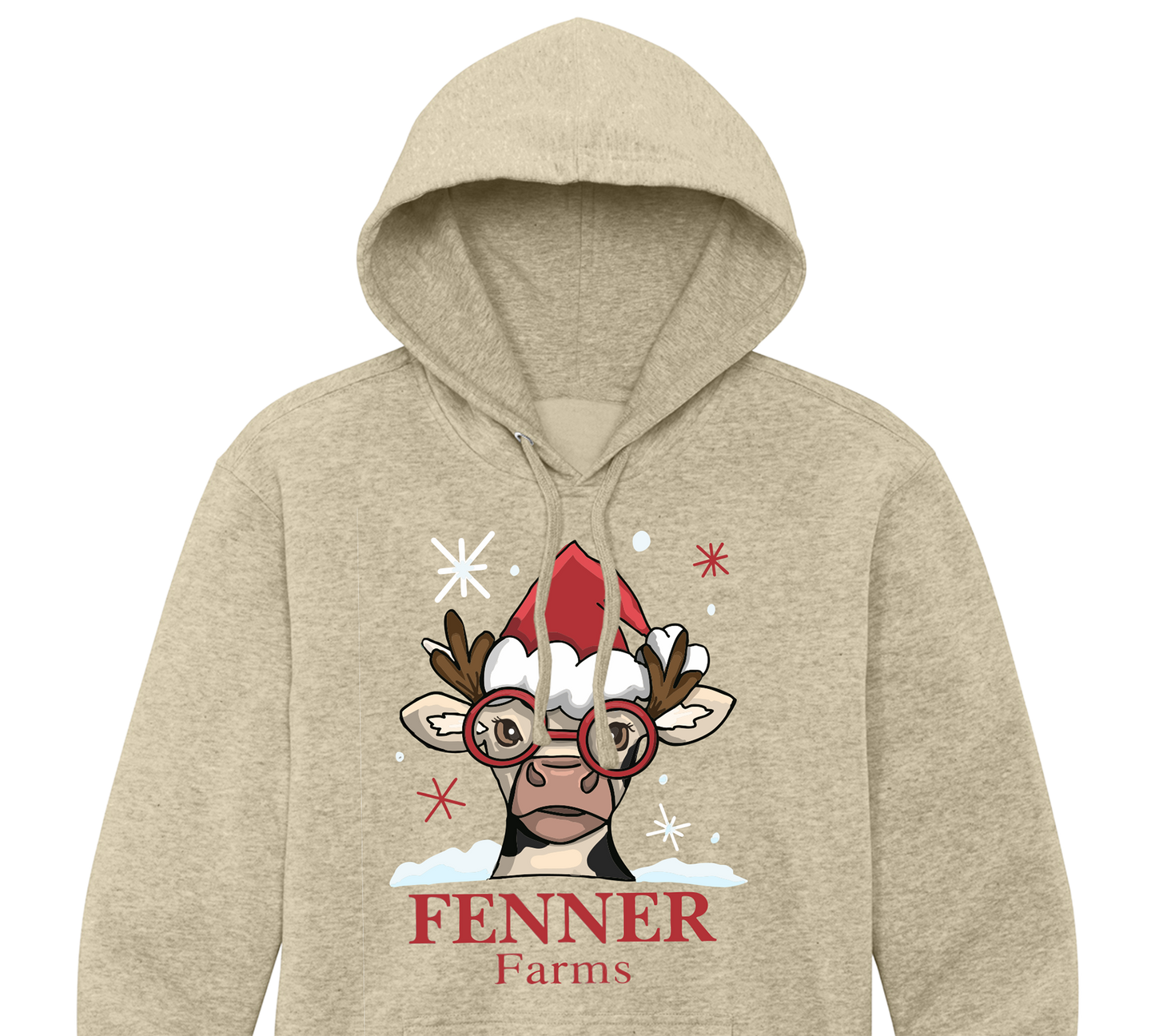 Christmas Fleece Hoodie - Oatmeal Heather