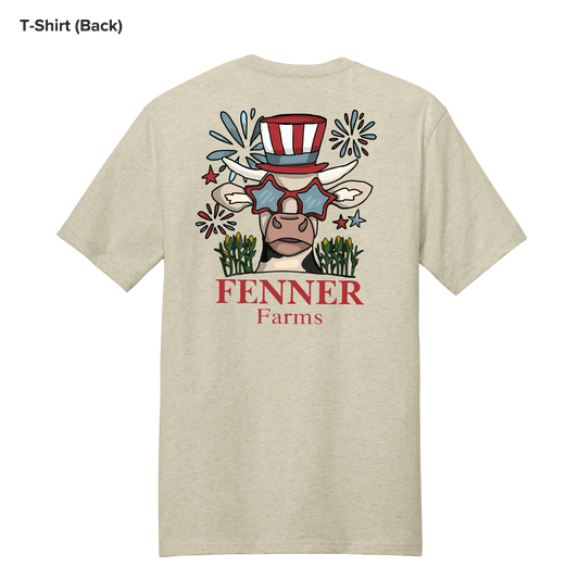 NEW - T-Shirt - Limited Edition - USA Cow (Oatmeal Heather)