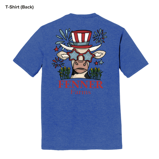 NEW - T-Shirt - Limited Edition - USA Cow (Royal Frost)